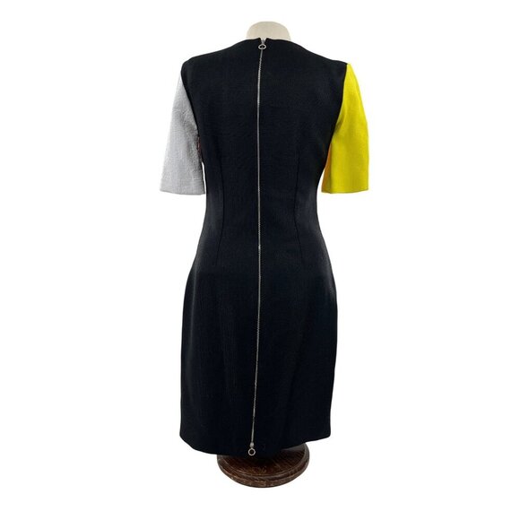 Roksanda Ilincic Color Block Midi Dress Size 10 Multicolored Half Sleeve Back Zi - Picture 3 of 10